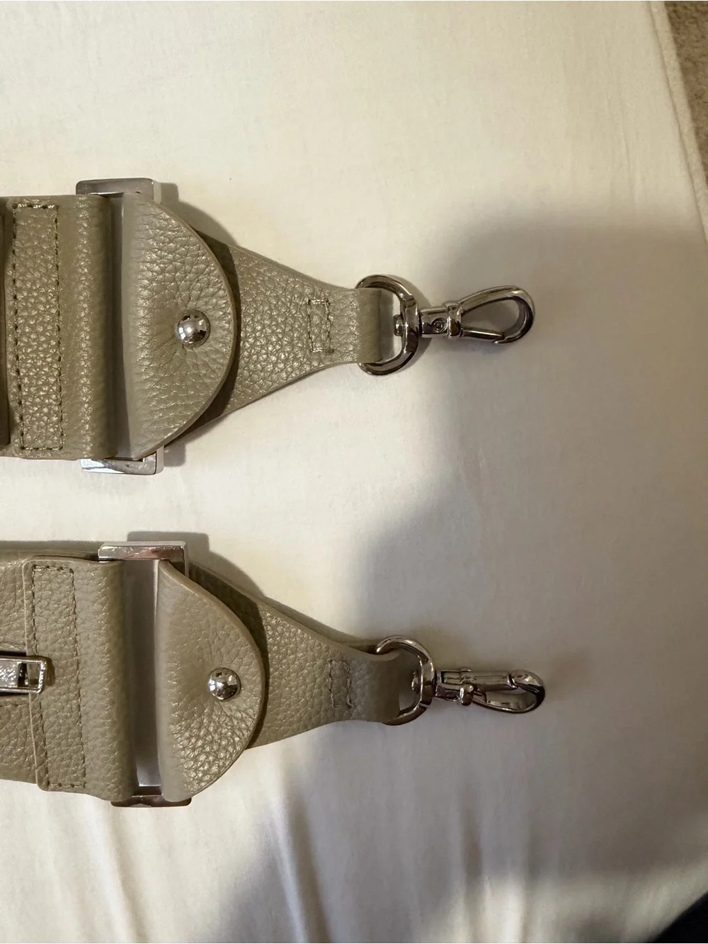 Bandolier Beige/Taupe Leather Detachable Crossbody Phone Strap